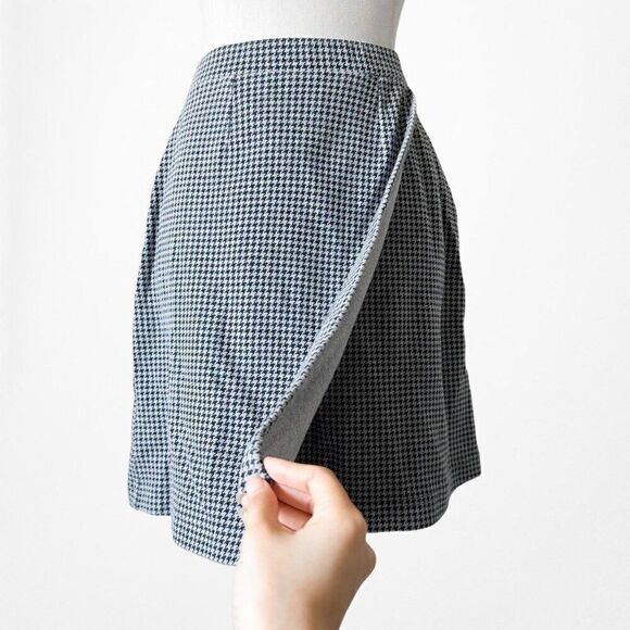 Vintage Y2K Jones New York Navy Blue Checkered Knit Knee Length Skirt Size S - Picture 3 of 6